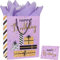 12.6 Large Purple Gift Bag with Tissue Paper,Happy Birthday Gift Card for Girl Women's Birthdays