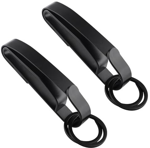 2Pcs Porte Clés de Ceinture Robuste, Porte Clés en Acier Inoxydable pour Hommes, Clip de Porte Clés Tactique avec 4 Anneaux de Clés pour Ceintures Jusqu'à 2,25 Pouces