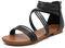 Orthoback OrthoSandal Gladiator Retro Sandalen Damen Flach Reißverschluss Hinten Leichte Bequeme Sommerschuhe (40,Schwarz)
