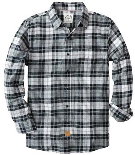 Dubinik® Chemise Flanelle Homme Chemise Homme Manches Longues 100% Coton Casual Confort Chemise Carreaux Homme avec Poche