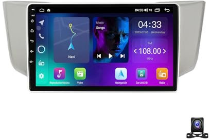 Doppel DIN Radio Mit Navi, 9 Zoll Touchscreen, 2 Din Autoradio MP5 Player Für Lexus RX-300 RX350 RX400H 2003~2009 Unterstützt BT, Radio FM/RDS, DSP, Carplay/Auto, Lenkradsteuerung,4 core nf2 2g+32g