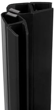 Schulte paire de joints magnétiques universels 45° dégrées noir, 201 cm recoupable, pour paroi porte de douche épaisseur verre 5, 6 et 8 mm