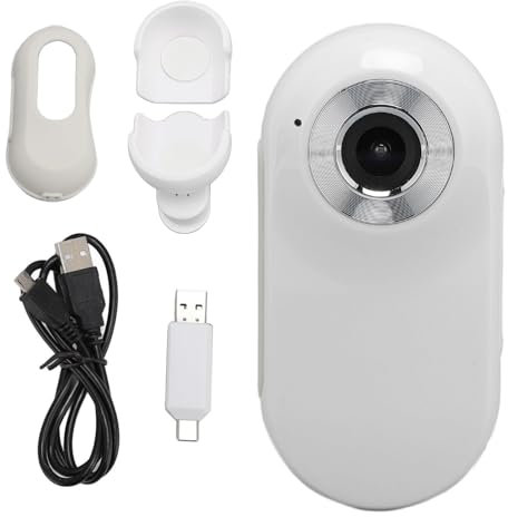 Xiuganpo Cámara de Cuello para Mascotas, Collar del Perseguidor del Perro de la Lente Granangular de 1080P 120° con la Pantalla LCD de 0.96in, Lector de Tarjetas, Pequeños Suministros