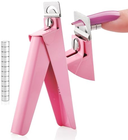 Saviland Nagelknipser Maniküre Tip Cutter Knipser mit 15PCS Magnete, Profi Gelnägel Nagelknipser Trimmer Maniküre Nagelknipser für Kunstnägel Gelnägel Acrylnägel Fingernägel Falsche Nägel Clipper Rosa