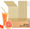 AOTWAN Strohhalme Edelstahl Trinkhalme Edelstahl Golden Metall Strohhalm Wiederverwendbar Enthalten 9 Gerade +9 Gebogen +2 Reinigungsbürsten Edelstahl Strohhalm für Cocktails, Smoothie