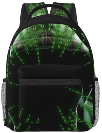 Hacker Attack Bequemer Rucksack – Leichter, langlebiger und vielseitiger Rucksack für Arbeit und Outdoor-Aktivitäten, Büchertasche, Tagesrucksack, modischer Rucksack, trendiger Rucksack, Schwarz , One