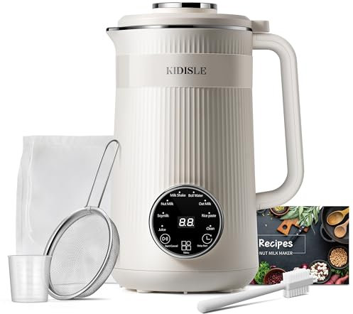 8 in 1 Nut Milk Maker Blender, 32oz Homemade Almond, Oat, Coconut, Soy, Plant Based Milks and Non Dairy Beverages, Automatic Soybean Milk Machine with Delay Start/Keep Warm/Boil Water, White