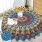 Tischdecke Rund 180 Abwaschbar Boho Style Mandala Runde Tischdecke für Draußen Polyester Outdoor Wetterfest Gartentischdecke für Küche Garten Gartentisch Esstisch Couchtisch Party