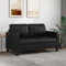 Willood 2 Sitzer Sofa 140cm Couch Loungesofa für Wohnzimmer Wohnung Schlafzimmer Kunstleder Schwarz