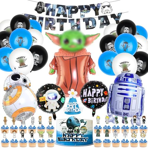 49 Stück Wars Luftballons Geburtstag, Ballon Kindergeburtstag, Geburtstag Party Set Junge Deko Geburtstag (ballons geburtstag-C)