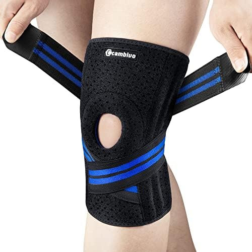 CAMBIVO Rodilleras Menisco y Ligamento Ajustable, Rodillera Rotuliana con Almohadillas de Gel y Estabilizadores Laterales, Rodillera Menisco Compresion, 1 Paquete