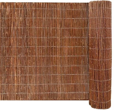 AKADIL Willow Fence Screening Natural Brown Privacy Screen Garden Fence Screening Roll - Outdoor Willow Fence Panels for Garden, Patio & Balcony (1.8m x 4m)