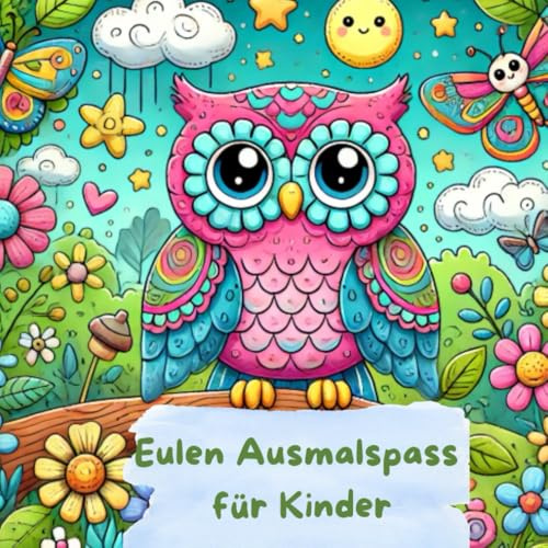 Eulen Ausmalspaß für Kinder I 32 niedliche Ausmalbilder I Malbuch für Jungen und Mädchen von 4 - 10 Jahren: Kreativer Ausmalspass, Geschenkidee für Weihnachten, Ostern, Geburtstag, Mitbringsel