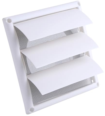 Cocoarm 6in Dryer Vent Cover, 8in X 8in Outside Air Vent Grille Cover 3 Flaps Wall Duct Ventilation Grill With Net (20 * 20CM)