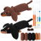 MIUUIPI Häkelset für Anfänger, 2 Komplett Dackel Hund Häkeln Set, Häkeln Tier Kit mit Häkelnadeln, Garn und Schritt-für-Schritt Videoanleitungen, Häkel-Starter-Kit Crochet Set für DIY