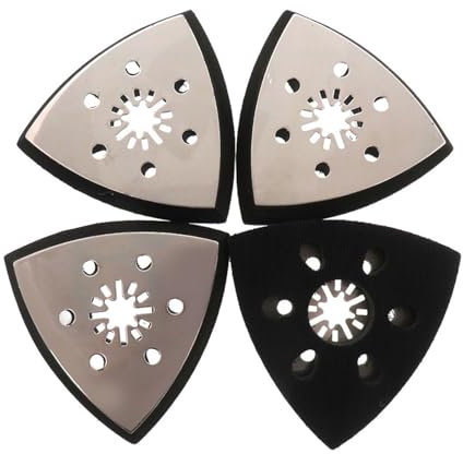 COZERI 4 Stück Schleifplatte Fein 93mm x 93mm x 93mm, Deltaschleifer Zubehör für Multitool Schleifen, Entrosten, Schleifen von Holz, Metall, Kunststoff