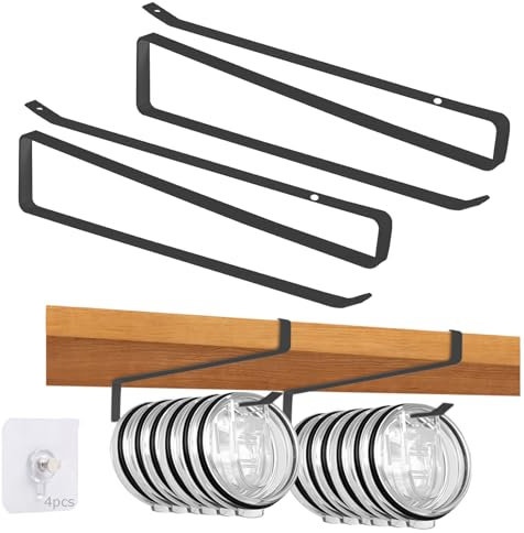 LveSunny Tumbler Lid Organizer, 2 Pack Yeti Lid Organizer, Single Water Bottle Lid Organizer Holds Up to 12 Lids, More Space Saving Tumbler Lid Storage Holder, Stronger Under Cabinet Lid Holder Rack