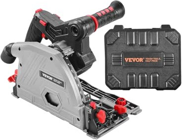 VEVOR Troncatrice a Binario Senza Fili, Lama 13,97 cm Kit Troncatrice Circolare a Tuffo Senza Spazzole, Custodia Rigida, Profondità Taglio 52 mm per Legno Metallo, per Batterie Makita, Solo Utensile