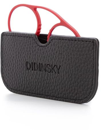 DIDINSKY Prado – Lesebrille ohne Bügel mit Haftetui für das Smartphone | Ultradünn, Leicht und Robust | Minimalistisches Design (Cherry, 2.5, x, ROUND)