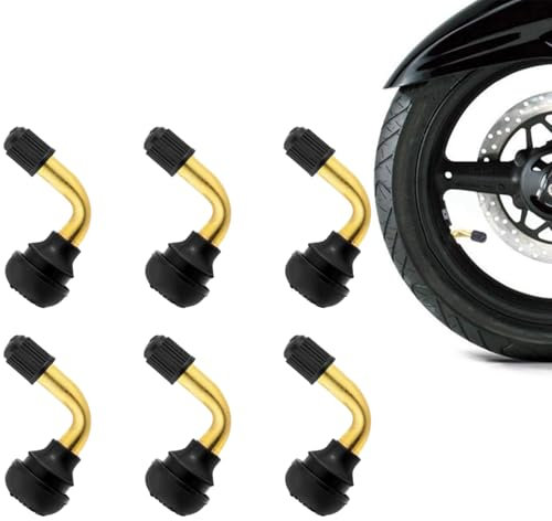 Heanvmyss 6PCS Valve Stem Tire Extende,PVR70 90 Grad Roller Ventil,Schlauchlos Reifenventil,Ventilstängel Abgewinkelt mit Sicherheitskappe für Autos Fahrräder Elektrofahrzeuge