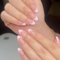 LunarCharm 24 pièces Ongles Press on French Roses Amande Courte, Faux Ongles, avec Adhésifs Mini Lime, Ongles à Pression, Cadeau pour Femmes et Filles