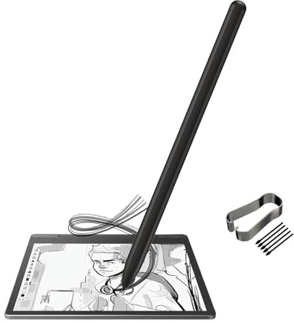Penna Stilo per Lenovo Smart Paper Pen per Lenovo Smart Paper, Non necessita di Charing, scrittura istantanea a testo a mano, matita da disegno e scrittura con punte e pennini inclusi,Nero