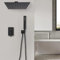 BAOCHADA Système de douche encastré noir - Kit de douche à effet pluie avec douchette à main - Robinetterie encastrée de 1,5 m en acier inoxydable de qualité supérieure