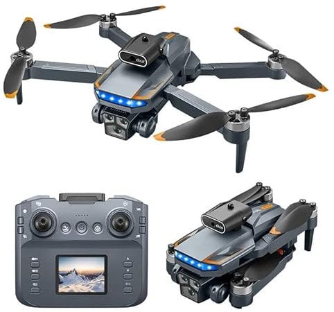 Yieyh P18 LCD Screen Control RC Drone with Dual 8K Camera Obstacle Avoidance Quadcopter Electronic Control Professional Kid Gift Toy(8K dual camera B)