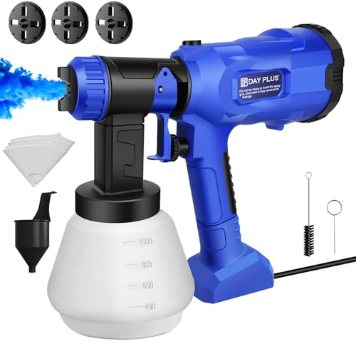 700W-Elektro-Farbspritzpistole, 1000 ml Bechervolumen, mit 4 Düsen (1,0 mm / 1,5 mm / 1,8 mm / 2,5 mm) und 3 Sprühmustern, 600 ml/min Farbdurchfluss für Zäune, Wände und Möbel