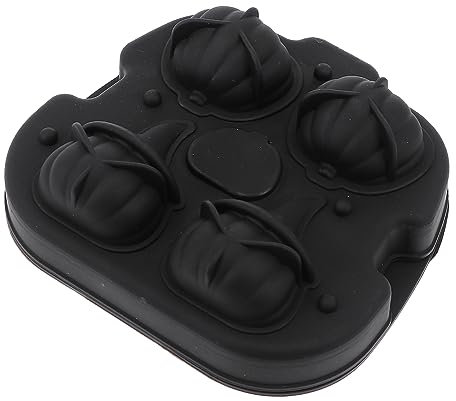 ULTECHNOVO 1Pc Pumpkin Shaped Ice Mold Halloween Ice Cube Tray for Cold Drinks Whiskey and Cocktails Easy Release Black Design for Parties and Fun