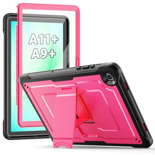 SEYMAC Funda para Samsung Galaxy Tab A11+ Plus/A9+ 11(2025/2023), Magenta | Funda Protectora a Prueba de Golpes con Soporte Incorporado y Protector de Pantalla, Diseño de Protección Total, Anticaídas