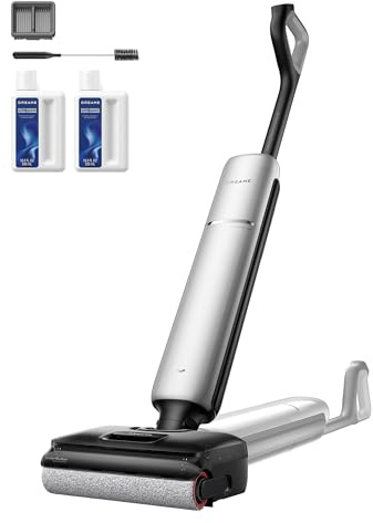 DREAME Aero Pro Aspirateur sans Fil Ultra Fin avec sèche-Cheveux autonettoyant/Auto-séchage Chaud, 0 emmêlement, autonomie prolongée de 60 Minutes, ramasser sous Vide Humide et Sec et essuyer en même