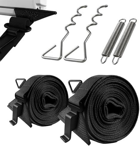Sturmband Markise & Vorzelt für Thule Fiamma, Universal Sturmsicherung Set mit Verstellbare Polyestergurte + Erdanker + Zugfedern + Aufbewahrungstasche für Wohnmobil