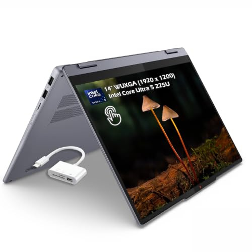 Lenovo IdeaPad Flex 5i Ordinateur portable 2 en 1 Ordinateur portable Windows 11-14 WUXGA Écran tactile 8 Go RAM 512 Go SSD Intel Core Ultra 5 225U Gris Luna avec clé USB 2 To
