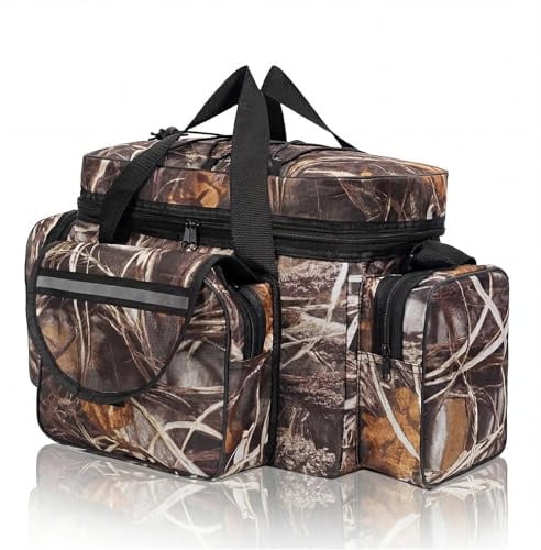 Eulihent Borsa da Pesca Impermeabile Oxford Alta Capacita con Tracolla Regolabile e Organizzatore per Canna Mulinelli Esche e Attrezzatura Outdoor