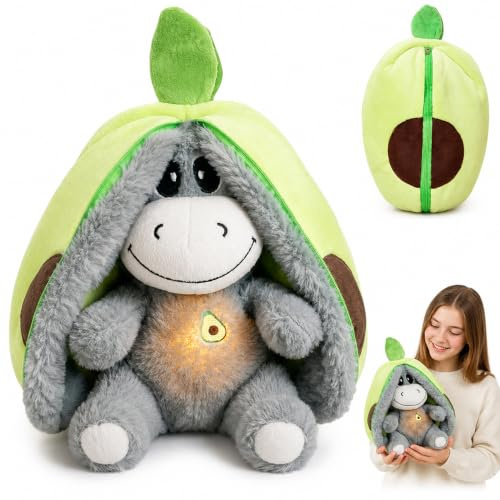 ZMCVOE Atmendes Kuscheltier Esel, 30cm Schlummer Kuscheltier (Grün)