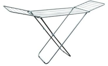 MSV Flügelwäscheständer 180x48x105cm 18m aus Edelstahl/PP in Silber/blau, 180x105x48 cm