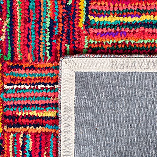 SAFAVIEH Nantucket Collection Accent Rug - 3' x 5', Multi, Handmade Boho Cotton, Ideal for High Traffic Areas in Entryway, Living Room, Bedroom (NAN318A)