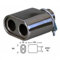 Auspuffblende universal Edelstahl 140x76mm Anschluss 42-56mm