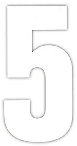 Pack of 3 Wheelie Bin House Numbers - White Number 5