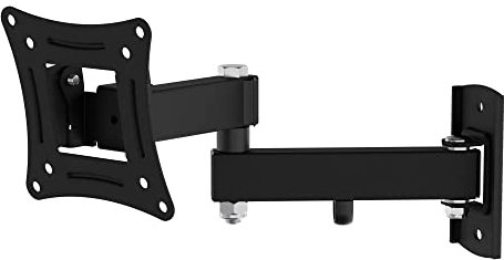 MAHARA Tilt and Turn TV Wall Bracket - Wall Mount for TVs Max 25 Inches - TV Brackets with VESA Wall Mount Compatibility 50x50mm – 100x100mm - TV Wall Brackets Support Max 15kg - Black TV Bracket