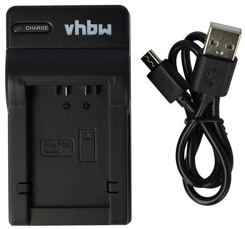vhbw Chargeur de Batterie USB pour caméra Compatible avec Panasonic Lumix DMC-FZ100, DMC-FZ150, DMC-FZ40, DMC-FZ45, DMC-FZ47, DMC-FZ48, DMC-FZ72