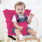 Vine Easy Seat Siège portable de voyage pour chaise haute, siège réglable, sécurisé et lavable | pour tout-petits | Tissu pratique, tient dans votre sac à main - Rose