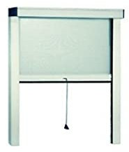 Zanzariera a rullo in alluminio per finestre con profilo riducibile/regolabile avvolgimento verticale con frizione 100x170cm Bianca