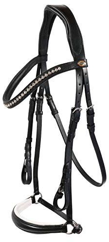 Hans Melzer Trense Valluhn schwarz/Silber Farbe: Hannover Weiss unterlegt Lack Größe: WB