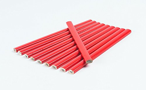 Goodway 20 Stück Zimmermannsbleistifte │Rot│ Oval │ 175 mm │ Hochwertige Bleistifte für präzise Markierunge