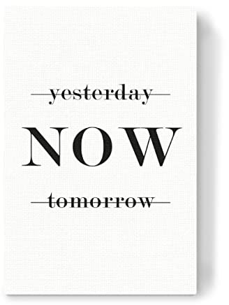 artboxONE Leinwand 30x20 cm Bild Wohnzimmer Typografie Yesterday/Now/Tomorrow von Dunja Krefft