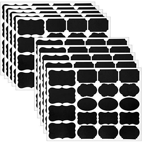 Wisdompro 190Pcs Chalk Board Labels Stickers for Food Jars, Spice, Glass, Cups, Bottles, Containers and Canisters, Decorative Reusable Waterproof Blackboard Labels