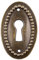 Oval Antique Brass Plated Decorative Keyhole Cover | 1 1/2 x 1 | Keyhole Escutcheon Plate for Cabinet Door, Dresser Drawers, Desk | Antique, Modern Furniture Hardware | KC25-DAB