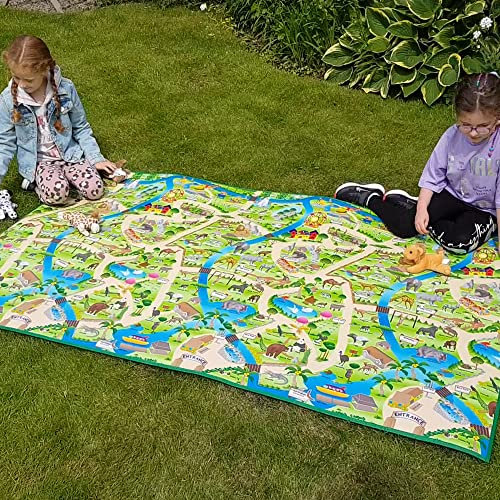 EDUK8 Worldwide Limited Children's Padded Play Mat - Wipe Clean & Water Resistant for Use Indoors & Outdoors, 120 x 100 cm, Great for Education & Play (120 x 200 cm, Zoo)